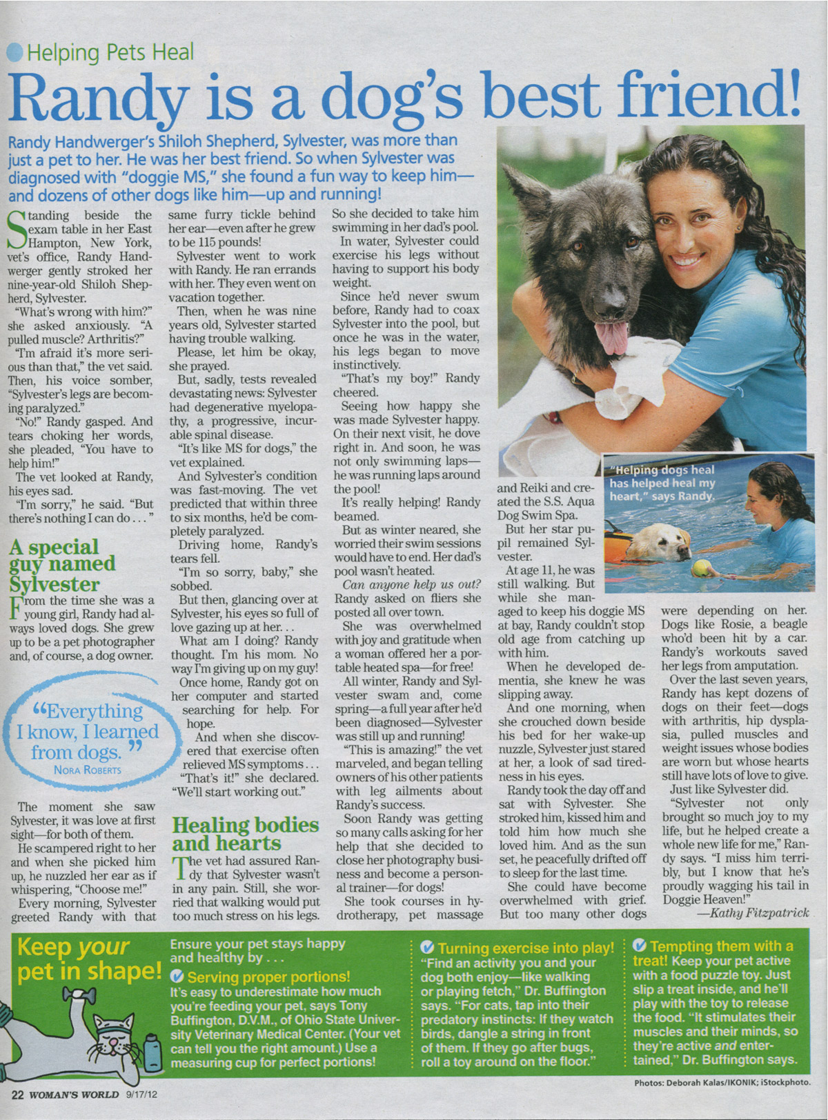Woman's World Article on S.S. Aqua Dog Spa and Randy